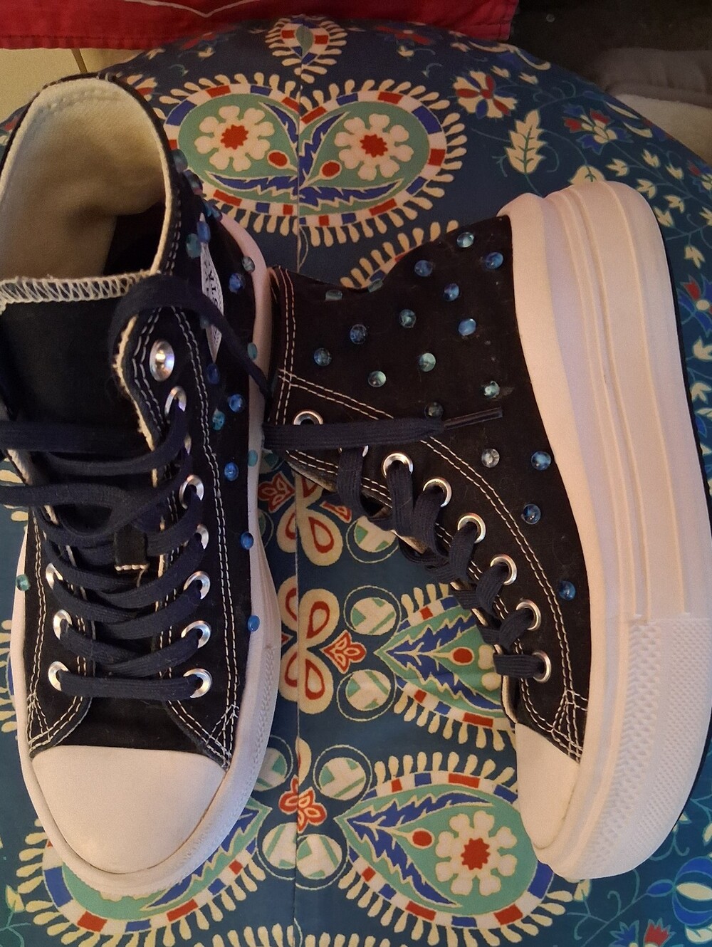 Navy Blue Stacked Converse